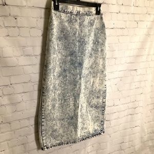 Bongo Acid Wash Blue and White Denim Skirt